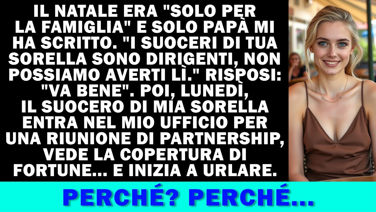 Mio padre mi ha scritto: “Quest’anno il Natale è solo per la famiglia. I genitori di Claire vengono a trovarci. Non vogliamo domande imbarazzanti sulla tua situazione.” Così, a tre giorni dalla...