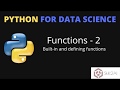 Python Function - practical | Built-in, Type Conversion &amp; User Defined | Python for Data Science