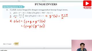 Fungsi Invers || Uji Kompetensi 5.5 No. 2 bagian c dan d