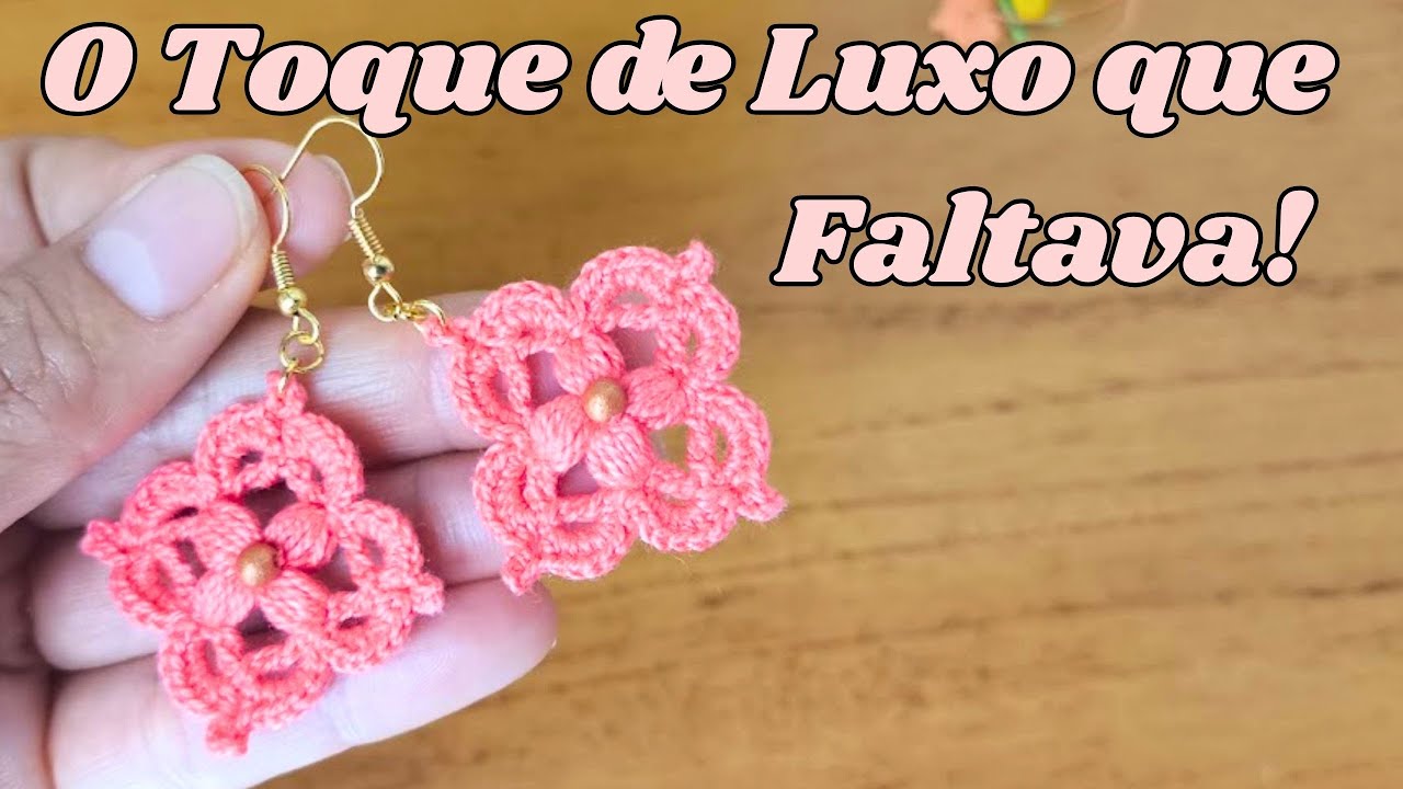 Inclua esse lindo brinco de crochê no seu portifólio e suas clientes vão te agradecer!