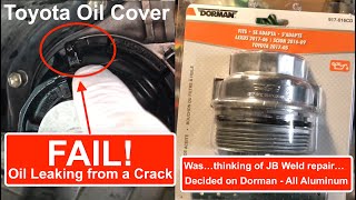 Cracked cartridge type oil filter cover. i did an easy change job but
during the final leak inspection, noticed a coming from plastic
filt...