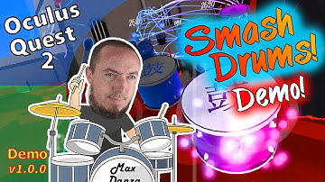 Smash Drums! Demo Oculus Quest 2 Review Gameplay SideQuest and App Lab Drums Rhythm VR