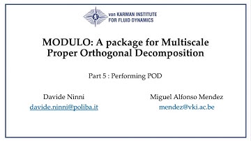 MODULO Tutorial 5 : Performing POD
