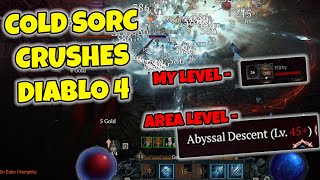 Super OP Cold Sorcerer - Beat Diablo IV Super Easy - Low Gear Requirements - Very Fast