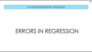 Applied Stats 8.2 Errors in Regression