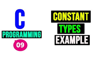 C Tutorial - Constant Types | Primary Constants | Secondary Constants