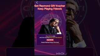 KBC Play Along Gift Voucher | Reymond Gift Voucher| KBC 16 Challenger Week| #kbc16 #kbcgiftvoucher