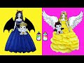 Muñecas De Papel De Vestir - Vestido Ángel Vs Diablo Para Madre Barbie Hechos a Mano