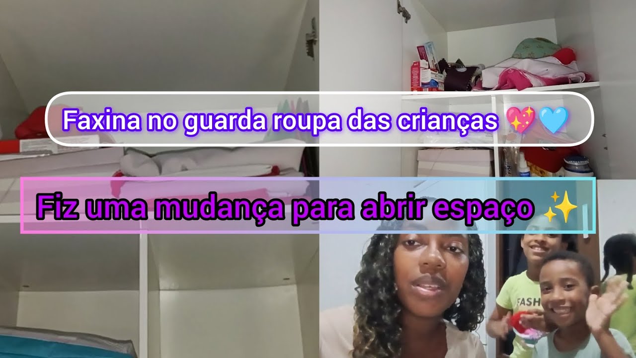 Precisei trocar as coisas de lugar do guarda roupa das crianças 💖🩵