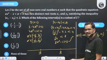 Let \(S\) be the set of all non-zero real numbers \(\alpha\) such that the quadratic equation \(\...