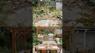 From Ruined Backyard to Rustic Dream Kitchen #transformation #beforeandafter