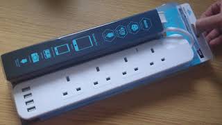 EQUATECH- 4 Way Extension Socket with 4 USB Ports