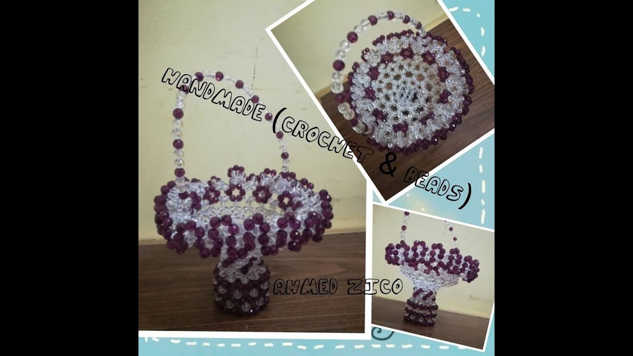 طريقة عمل سبت بالخرز  How to make beaded basket