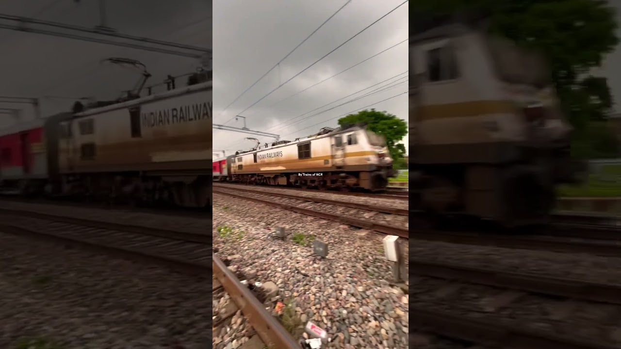 12506 North East Express with TKD WAP7 overtaken by 12488 Seemanchal Express with GZB WAP7.🚉❤️🔥