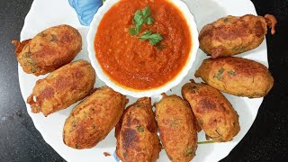 Bread roll recipe with spicy tomato dip🍅🌶 schezwan sauce potato stuffed bread roll