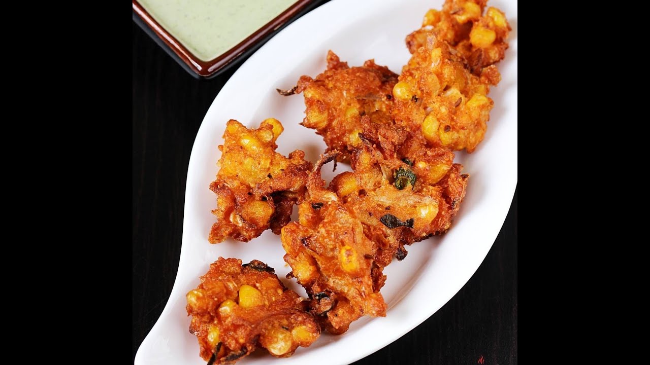 Corn fritters Sweetcorn Fritters कुरकुरे कॉर्न भज्जी Corn Bhajiya