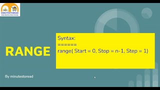 Python3  range demo in Tamil | range syntax and examples