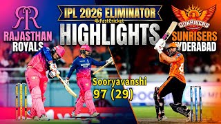 RR Vs SRH Eliminator Highlights| Rajasthan Royals Vs Sunrisers Hyderabad Highlights 2026 |