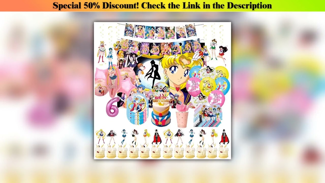 Review Sailor Moon Party Decorations Girls Birthday Venue Decoration Props Baby Shower Decoration B