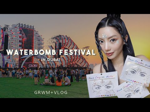 화려한 거 다 때려 넣은 페스티벌 메이크업 GRWM  / 2024 워터밤 두바이 VLOG 🔫💦 | Vailey In Dubai
