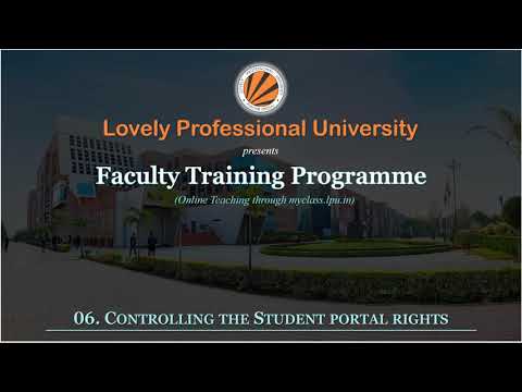 Controlling the student portal rights | online classes | Lovely Professional University