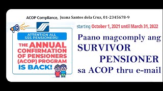 Sss Acop Updated Oct 2021 To March 2022  Annual Confirmation Of Pensioners  Survivor Pensioner