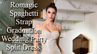 Wedding Party Split Dress Backless Women Birthday Tail Prom Gown Dresses