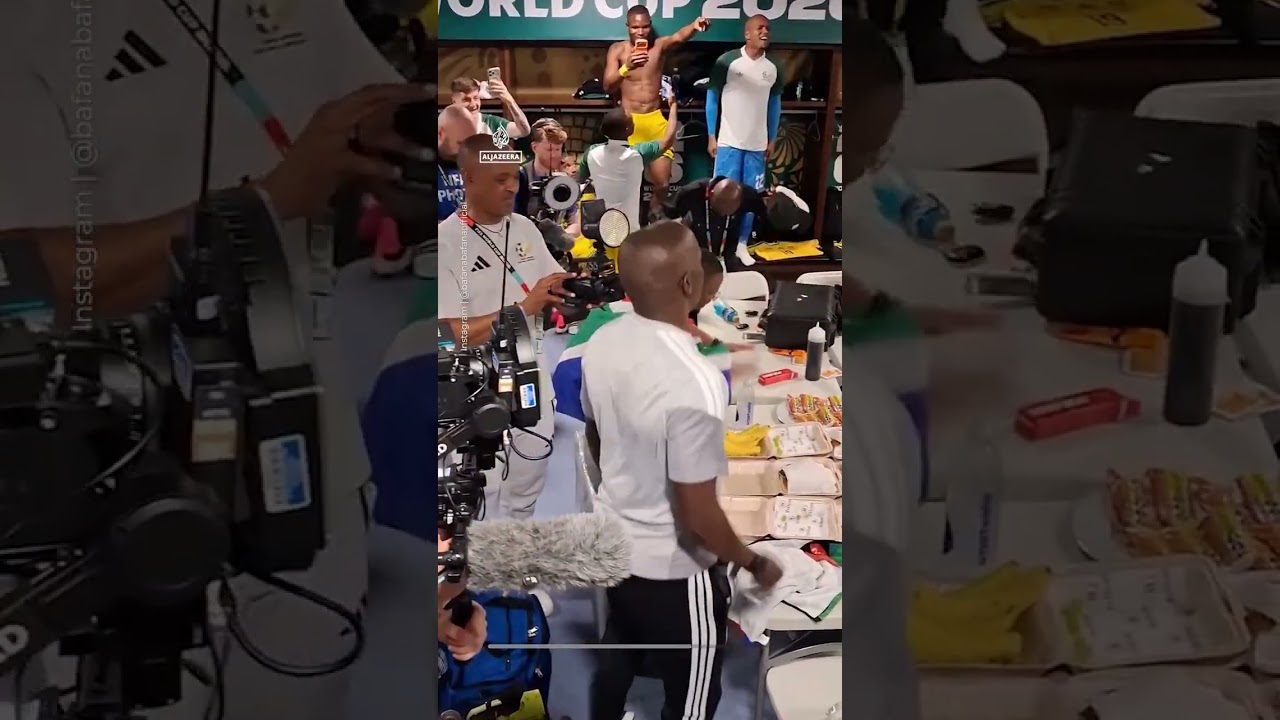 South Africa celebrates reaching World Cup knockout stage for the first time