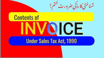 Invoice under Sales Tax Act 1990 | Contents of Invoice