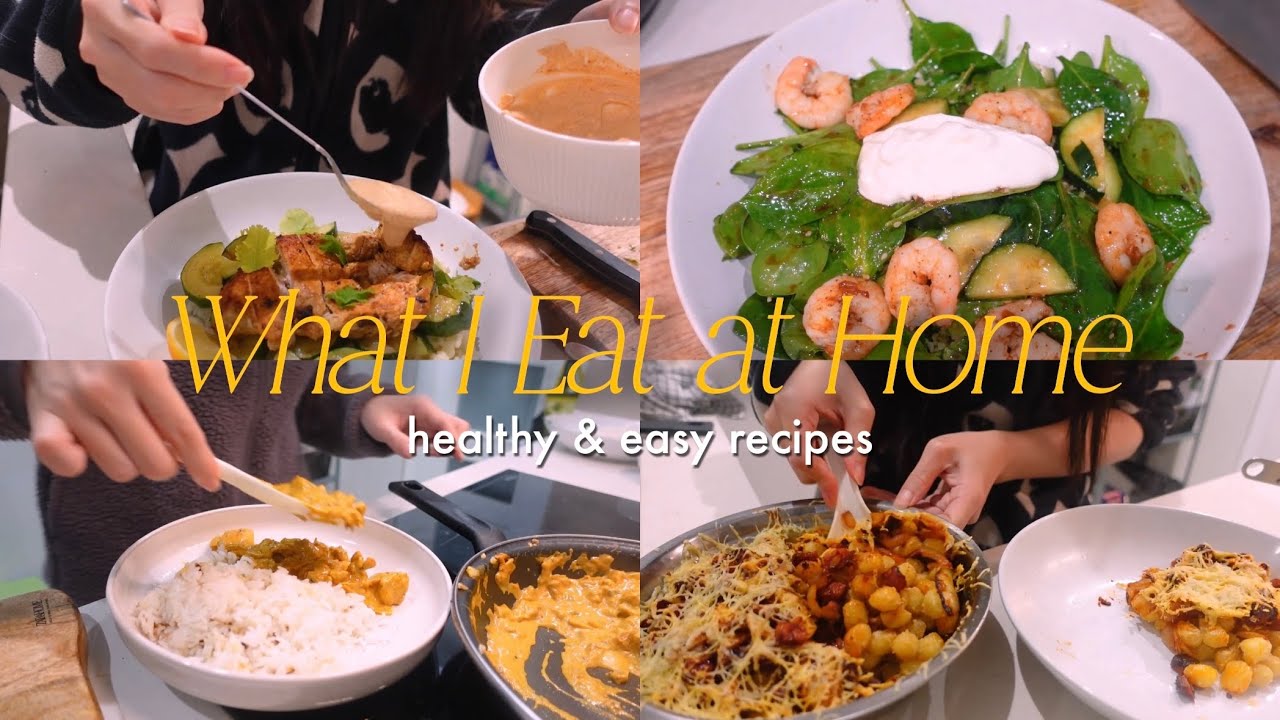 What I eat at home | relaxing cooking asmr, 4 healthy and easy recipes *non veggie & realistic*