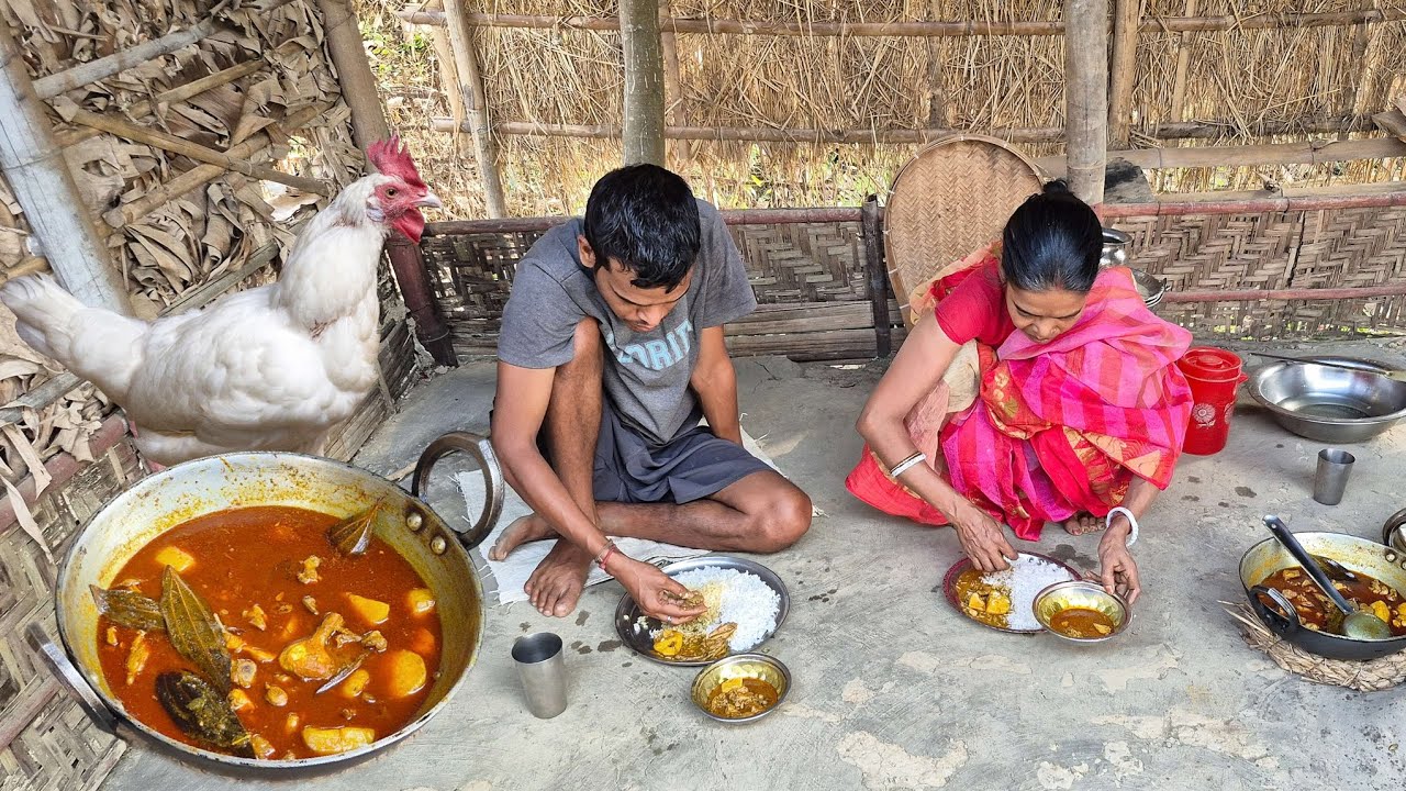 Traditional Chicken Curry Recipe Cooking and Eating | By Village Mother ...