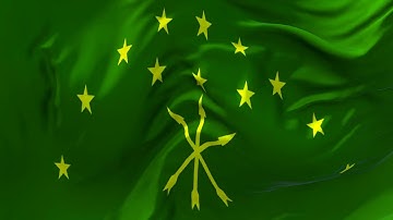02. Adygea Flag Waving in Wind Continuous Seamless Loop Background.