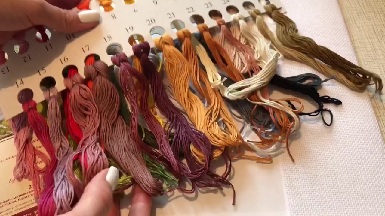 Обзор набора/Девять карпов Кои/Фирма Овен/Вышивка крестом - YouTube