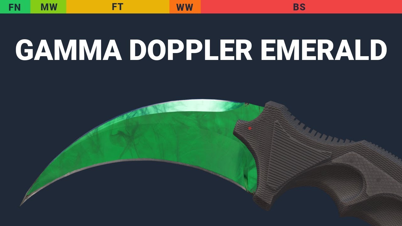 Karambit Gamma Doppler Emerald - Skin Float And Wear Preview
