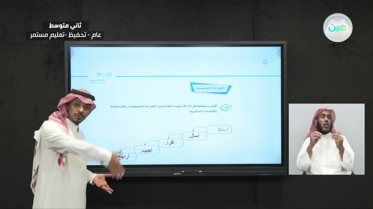 إستراتيجية قراءة: القراءة المتعمقة 1 - اللغة العربية - ثاني متوسط