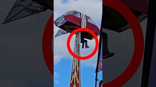 Girl Almost Falls Out of Carnival Ride😳