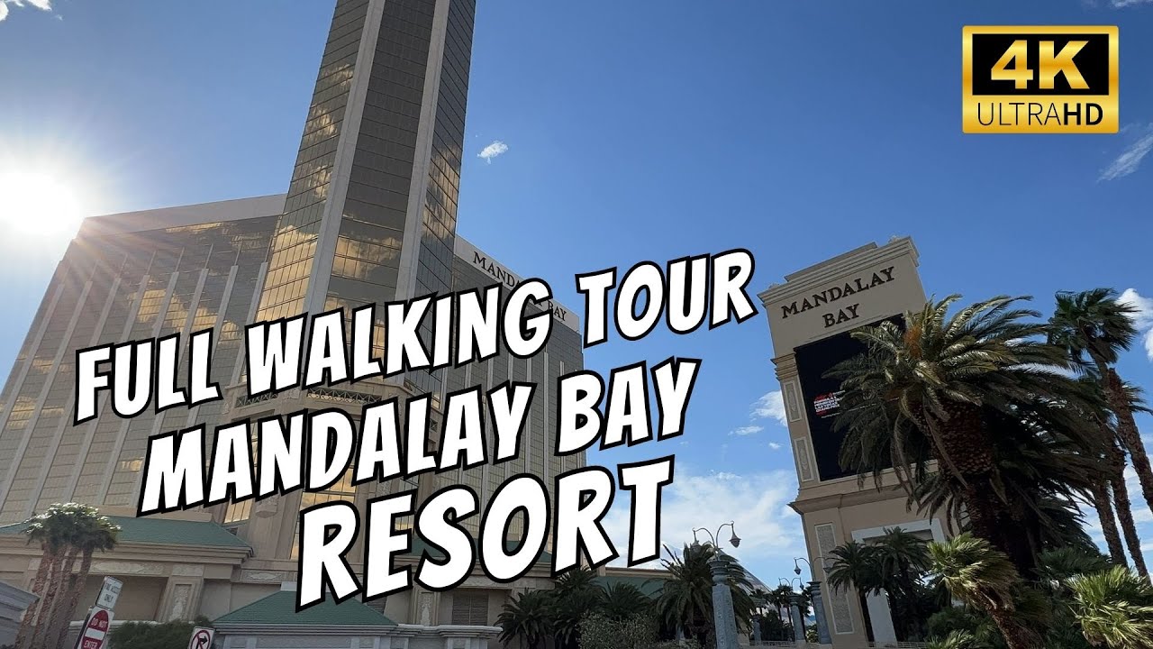 4K Mandalay Bay Resort Las Vegas Full Walkthrough | Walking Very Busy Las Vegas Mandalay Bay Hotel