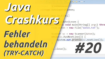 Java Crashkurs für Anfänger in 3 Std [20/21] | FEHLERBEHANDLUNG (TRY-CATCH)