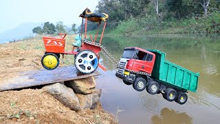 Scania Dumper Accident River Pulling Out Hmt 5911 Tractor ? Sonalika Tractor | Cartoon Jcb | Cs Toy