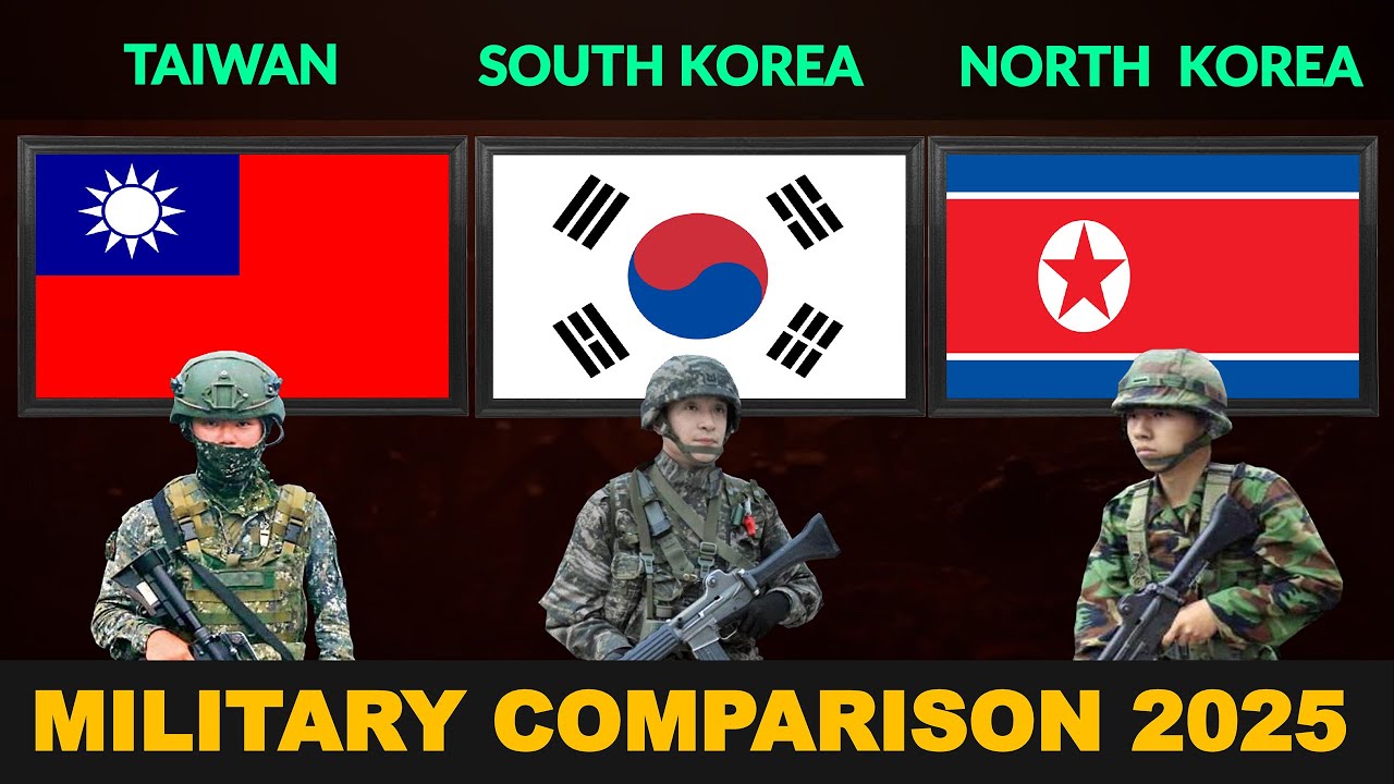 Taiwan vs South Korea vs North Korea Military Power Comparison 2025