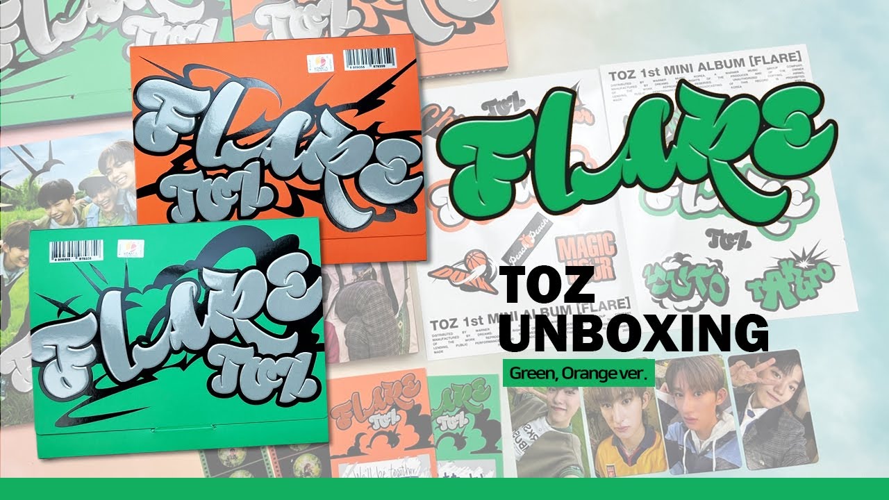 💿UNBOXING💿 TOZ 1st Mini Album 'FLARE' [Green, Orange Ver.] Album