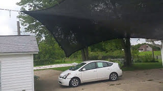 How I attached shade cloth to the house. It makes the deck a lot more enjoyable and cools the the sun room by 10 degrees or more. 