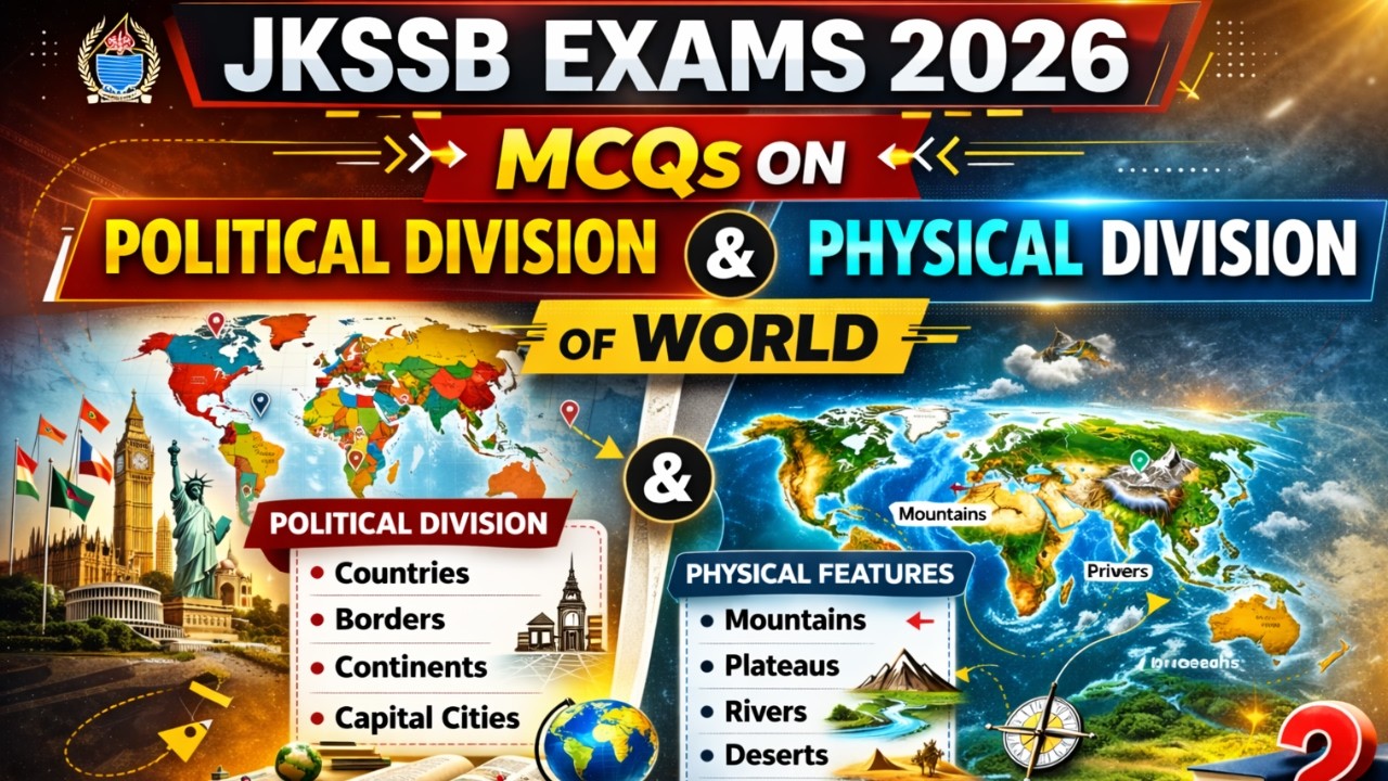 Mcqs on Political Division  and Physical Division of world
