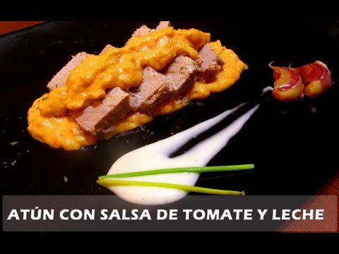 Atún con reduccion de tomate y leche