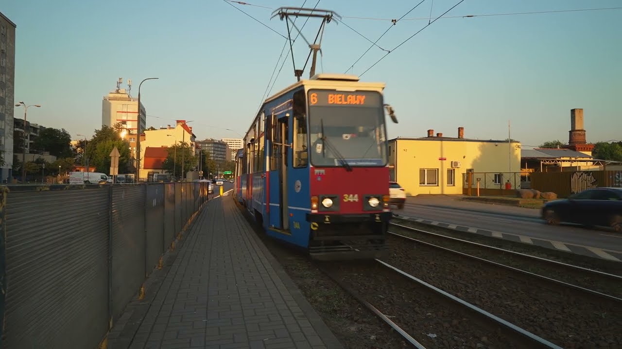 Poland, Bydgoszcz, tram 6 ride from Łużycka to Dworcowa