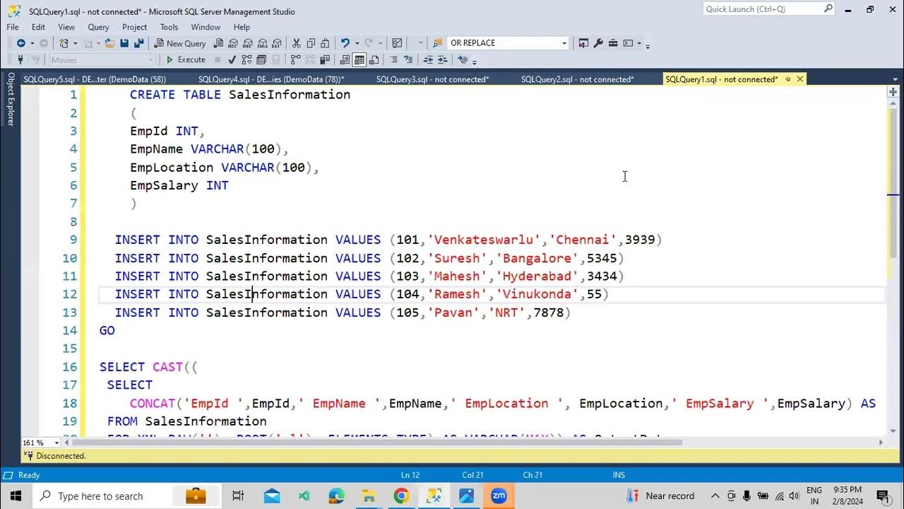 10.Creation of SQL Statements in SQL Server and Fabric Warehouse in MS ...