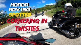 Honda ADV 150 spotted cornering in marilaque ride with AEROX 155 | honda adv 150 vs aerox 155