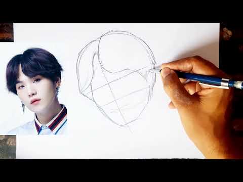 BTS Suga Drawing // How to Draw BTS Suga // BTS