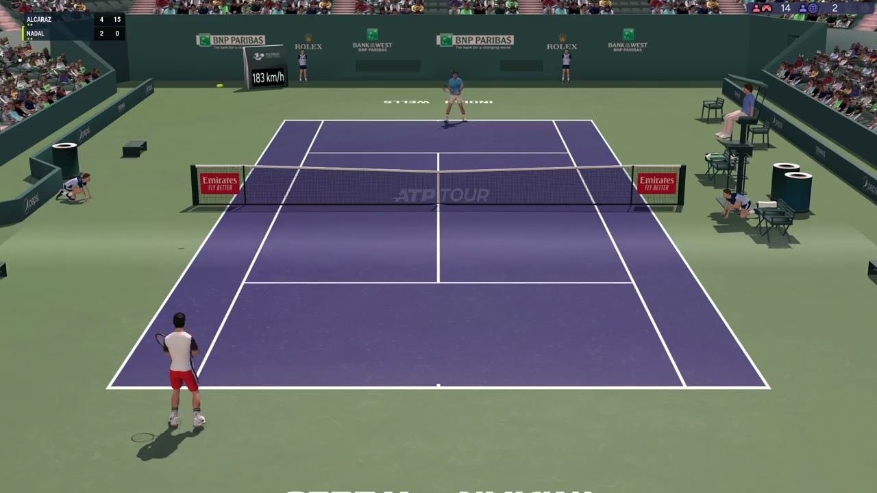 Alcaraz vs Nadal Full Ace Tennis Career Mode | ATP1000 Indian Wells QF | Full Match