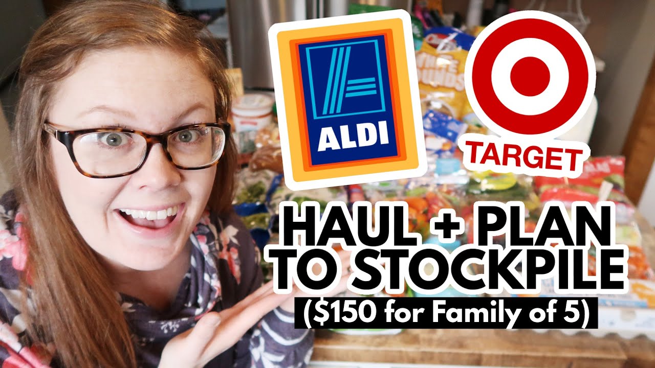 $150 ALDI + TARGET WEEKLY GROCERY HAUL FOR FAMILY OF 5 + MEAL PLAN || Preparing for Food Shortage